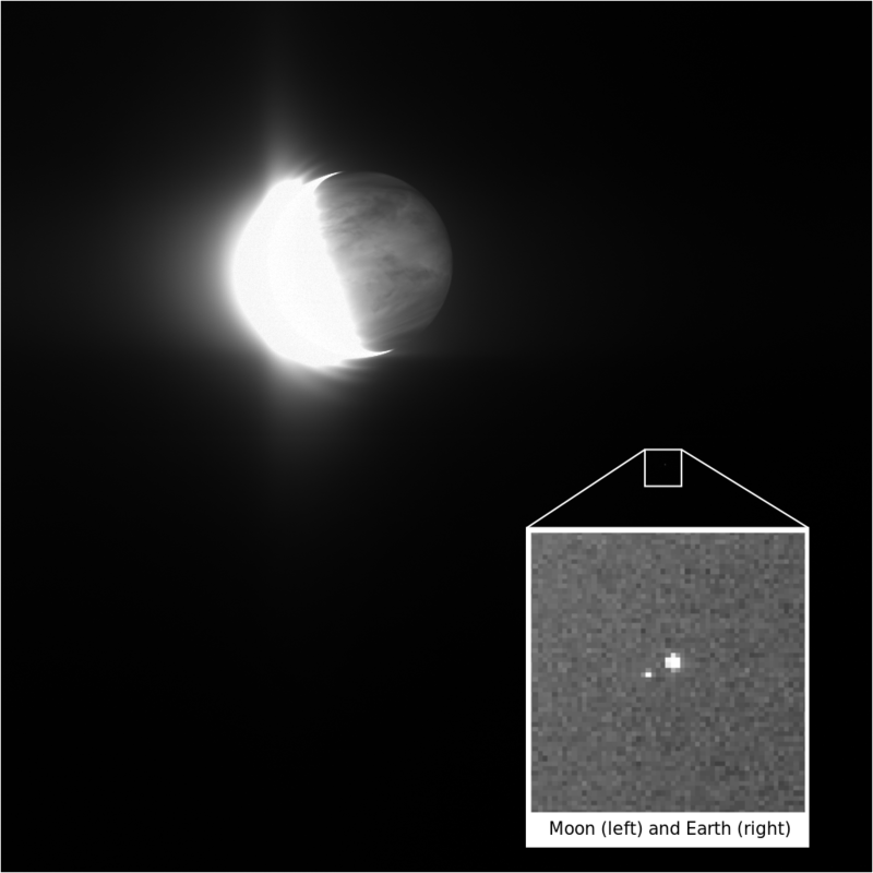 Illustration for article titled Venus, la Tierra y la Luna coinciden en esta impactante imagen tomada a más de 41 millones de kilómetros